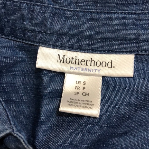 Motherhood Maternity Drawstring Waist Denim Top Small - Picture 3 of 5